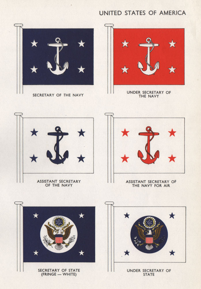 USA FLAGS. Secretary of Navy. Secretary of State. Under Secretary of State 1958